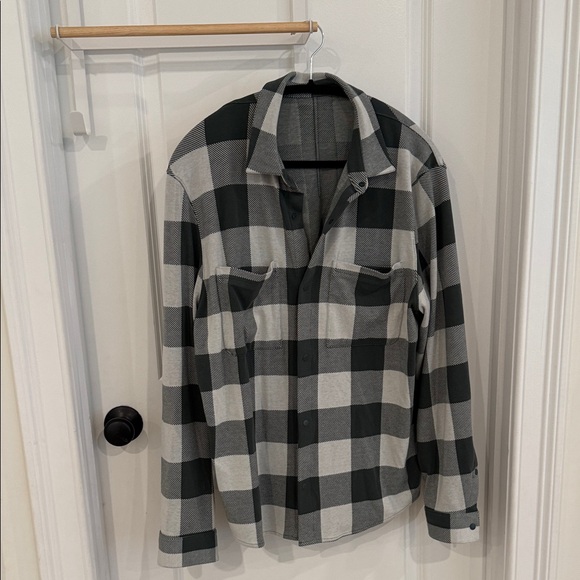 lululemon athletica Olive and Gray Plaid Casual Button Down Shirt L - Picture 1 of 6